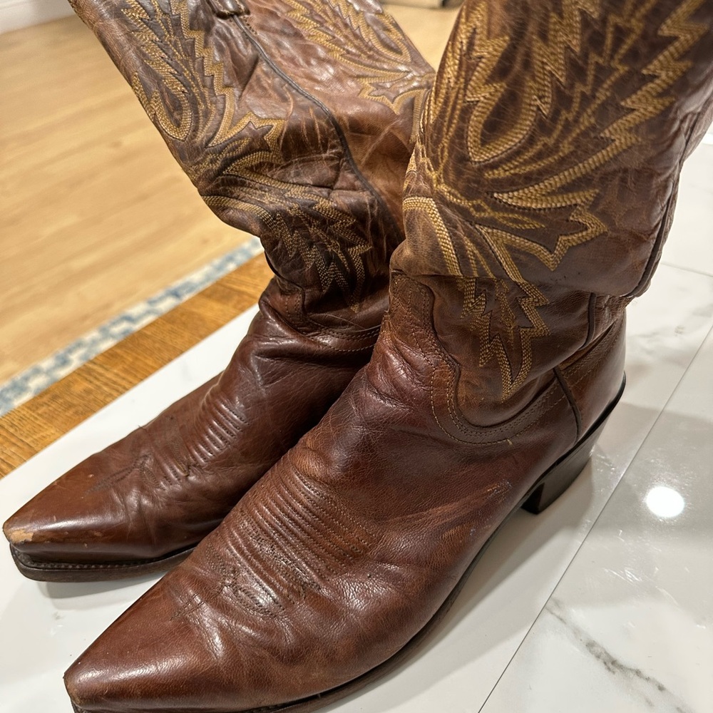 Brown Leather Cowboy Boots